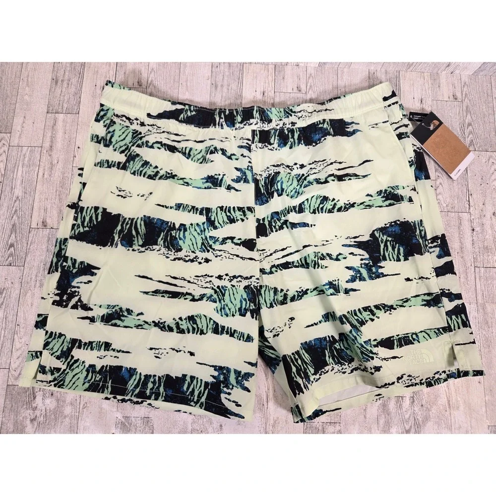 The North Face Mens Wander Short XXL Lime Cream Raven Canyon Print NF0A535QIO0